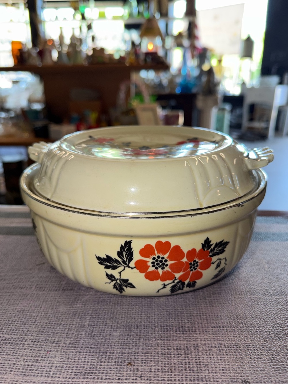 Vintage Hall China Red poppy 8”x 3”